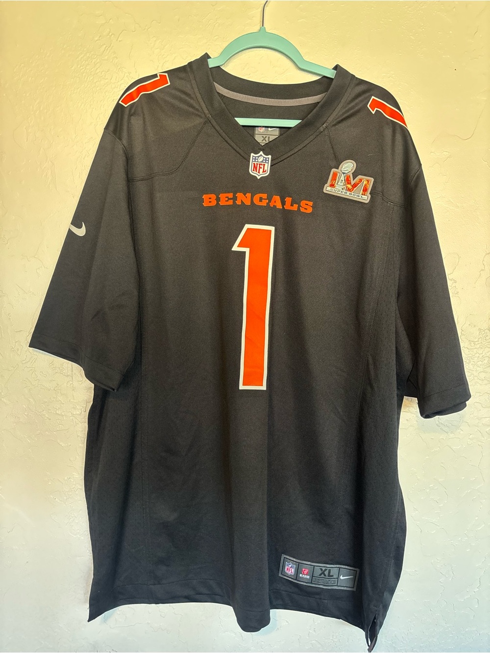 Nike Black & Orange Cincinnati Bengals #1 Men’s Jersey Ja’Mar Chase
